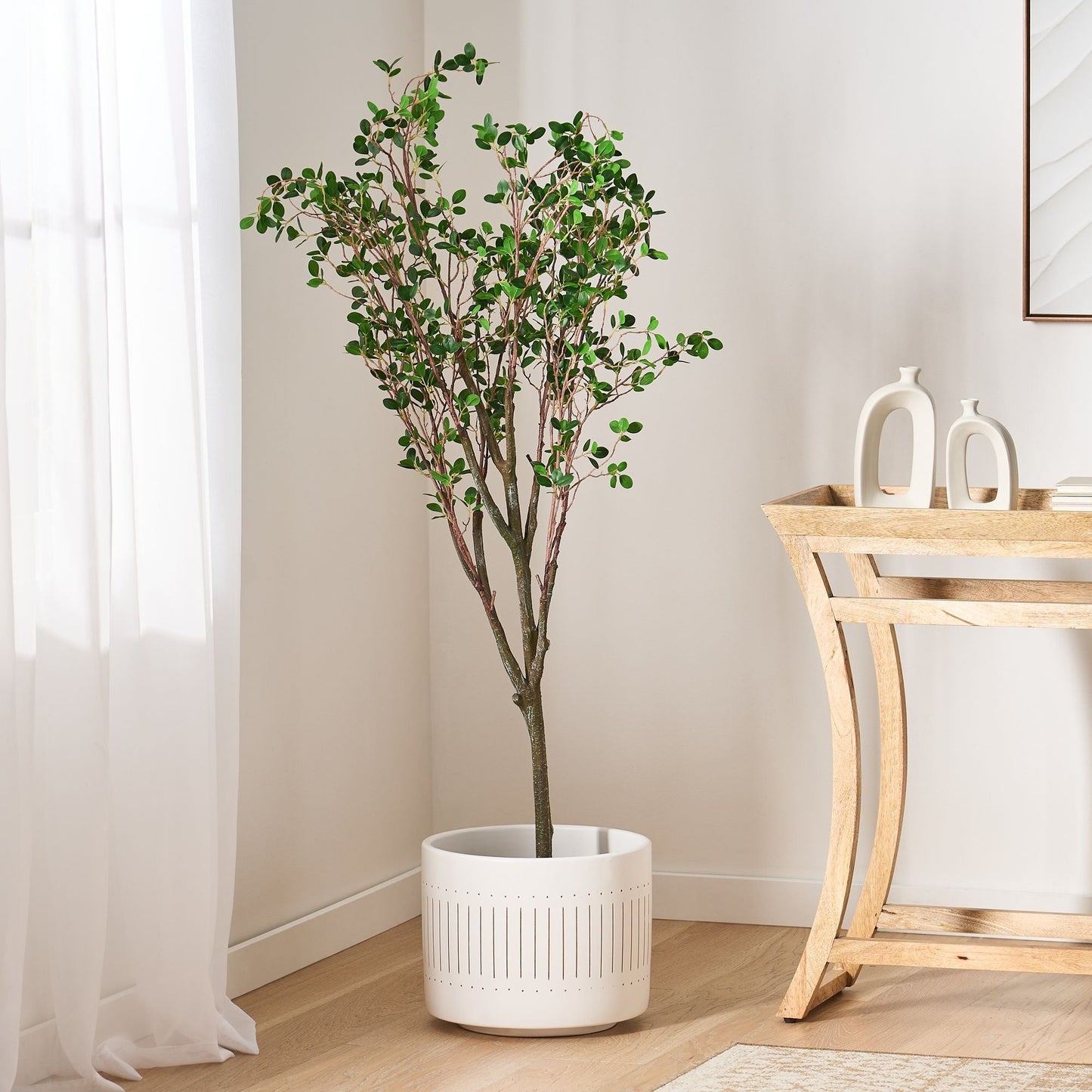 59 Inch Artificial Milan Leaf Bonsai Plant - EcoStuff