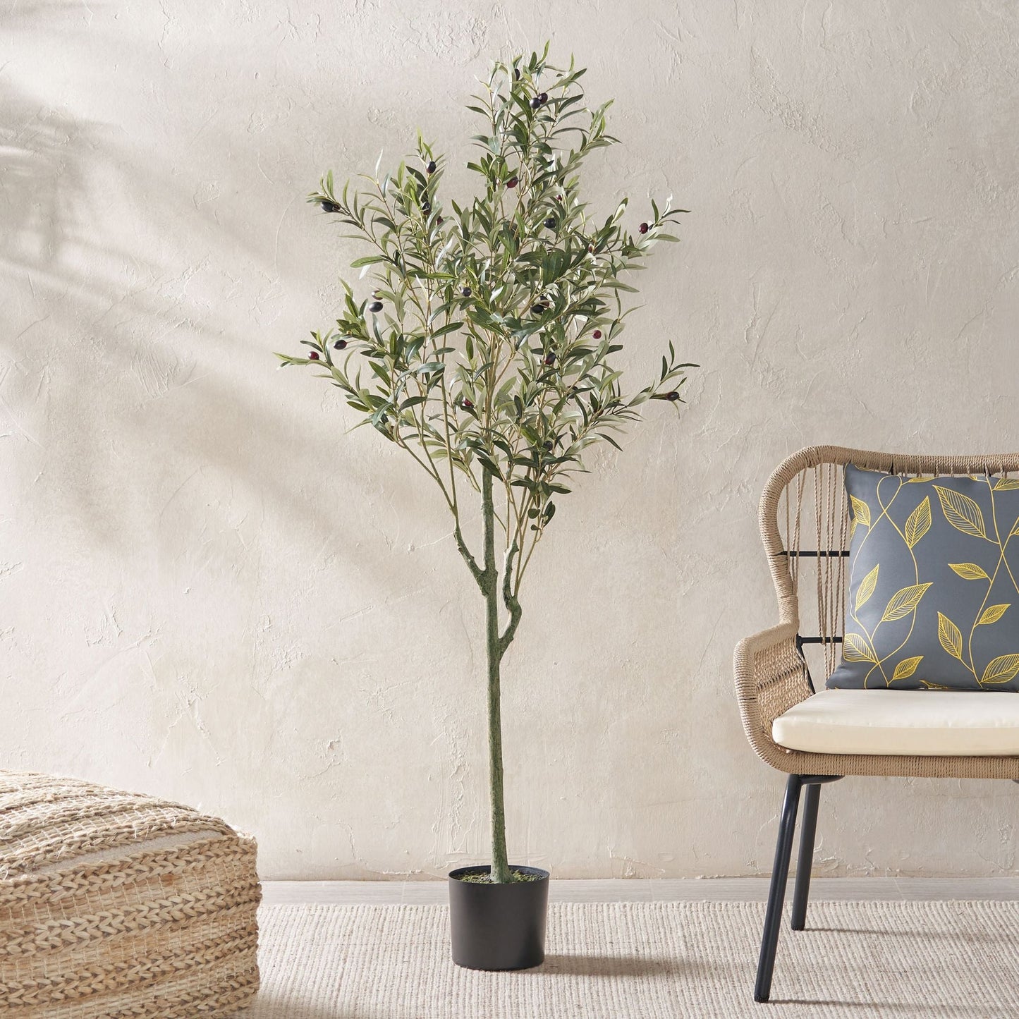 59 Inch Large Artificial Olive Tree Plant - EcoStuff