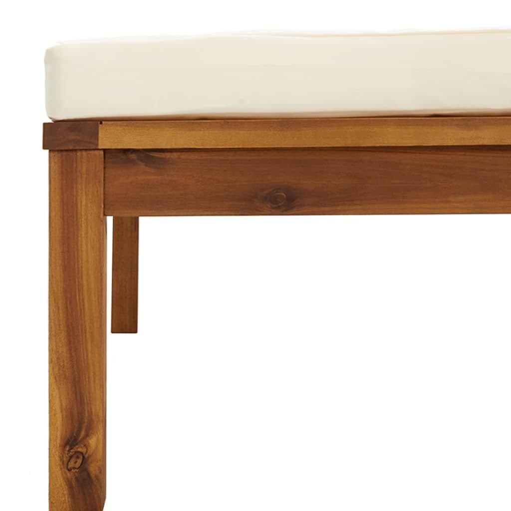 6 Piece Patio Lounge Set with Cream Cushion Solid Acacia Wood - EcoStuff