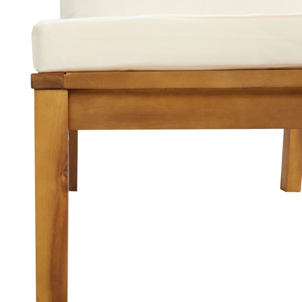 6 Piece Patio Lounge Set with Cream Cushion Solid Acacia Wood - EcoStuff