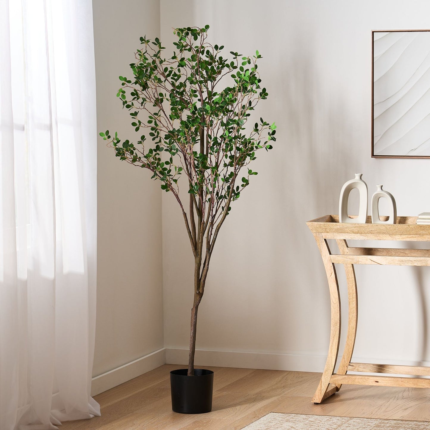 70.9 Inch Artificial Milan Leaf Bonsai - EcoStuff