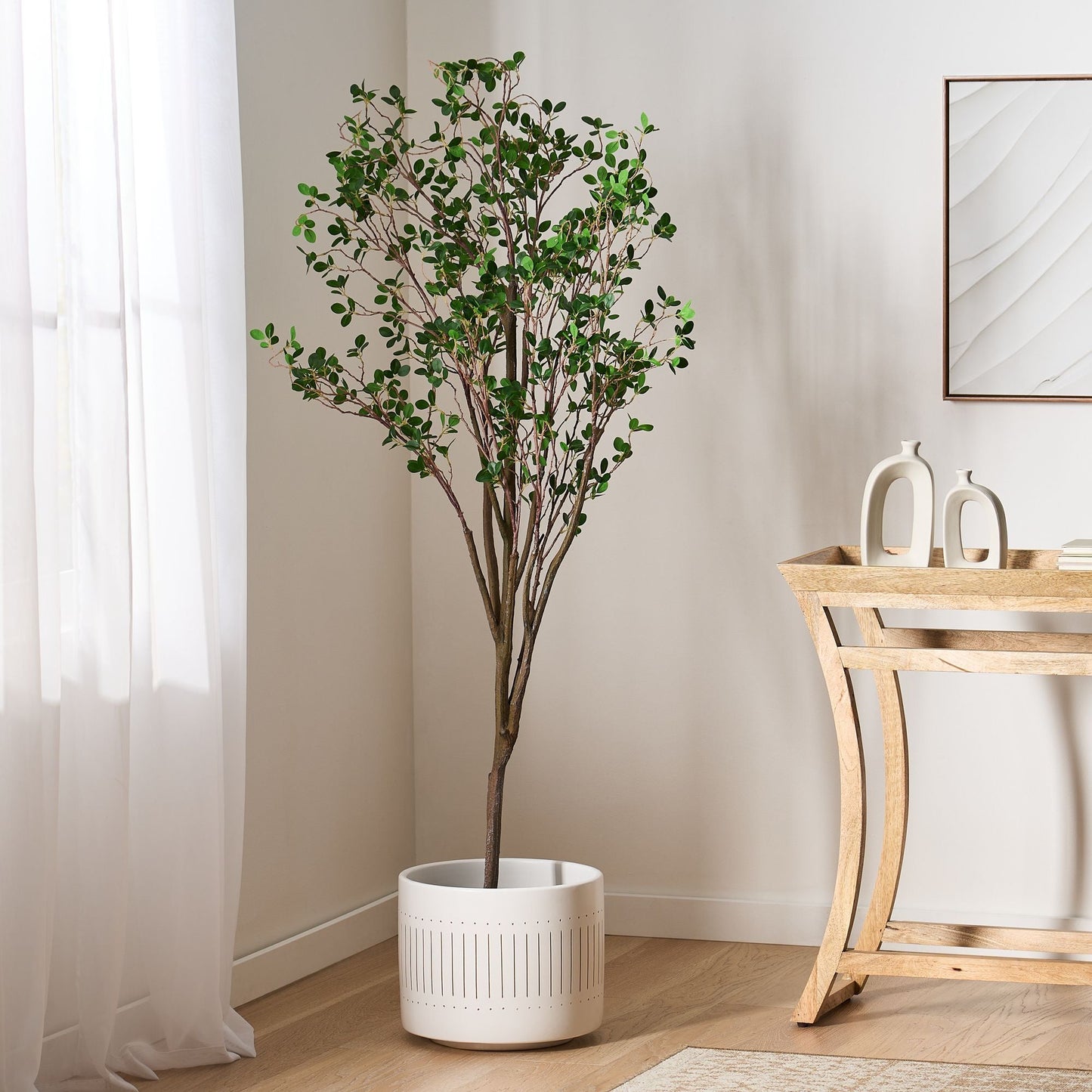 70.9 Inch Artificial Milan Leaf Bonsai - EcoStuff