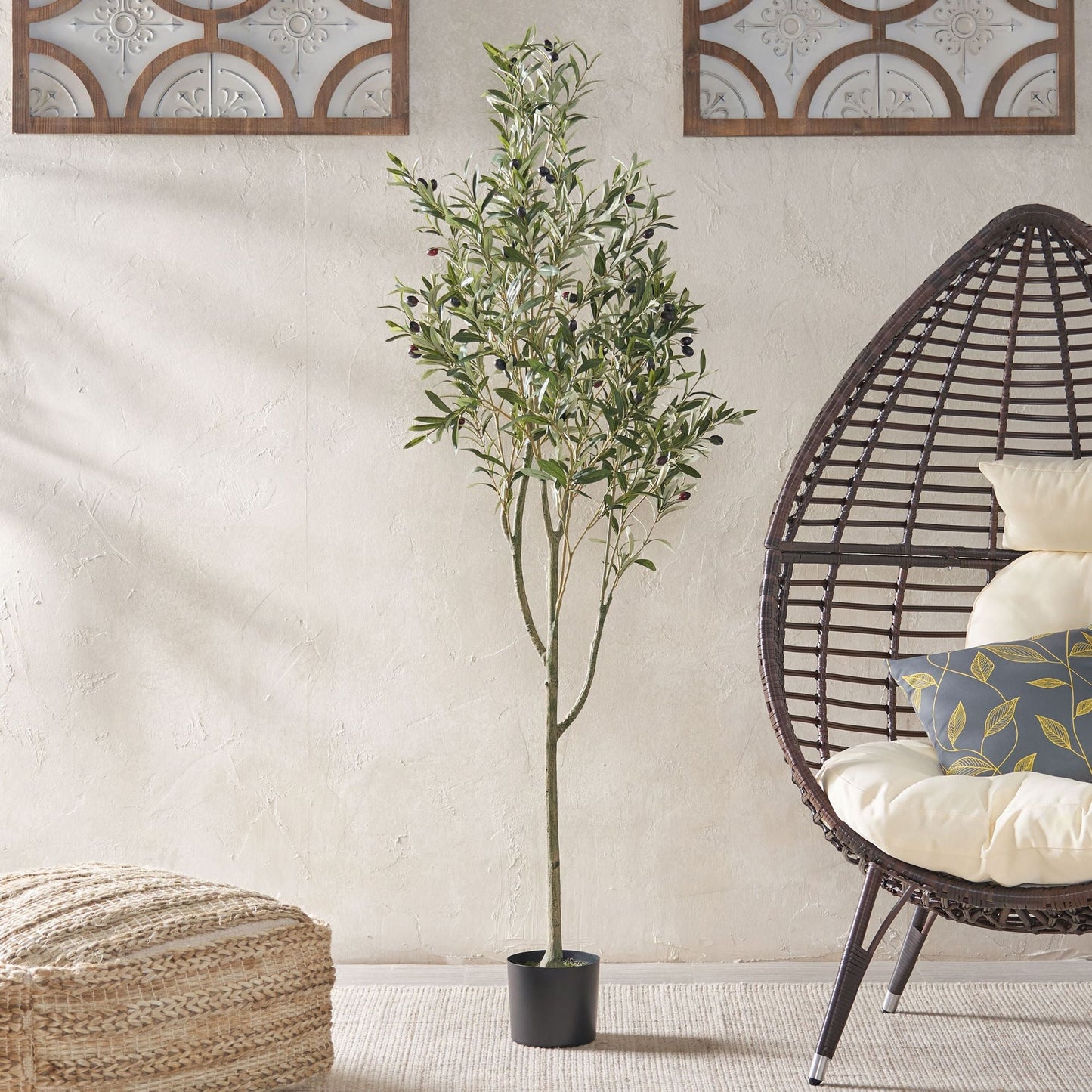 71 Inch Artificial Olive Tree Plant - EcoStuff