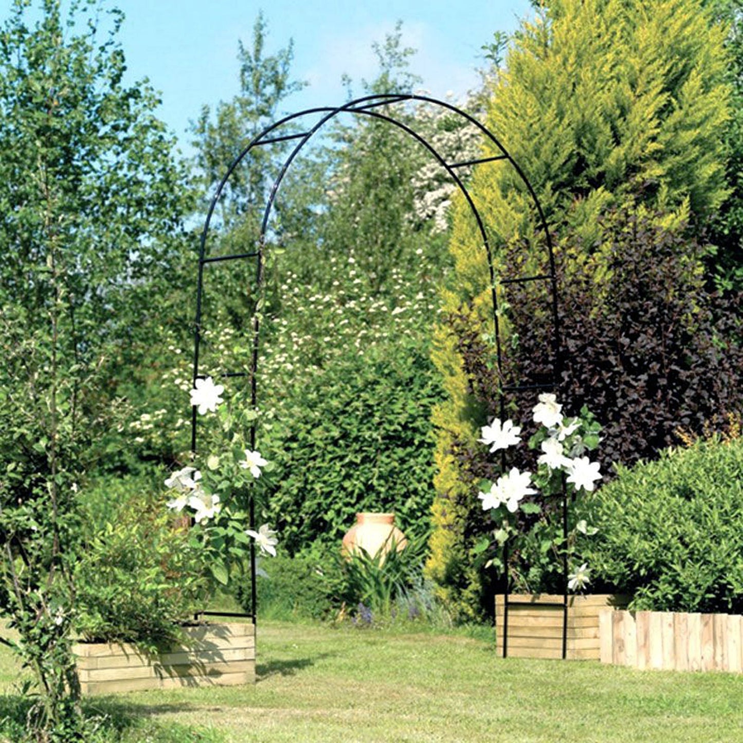 78"H x 45"W Metal Garden Arch Trellis - EcoStuff