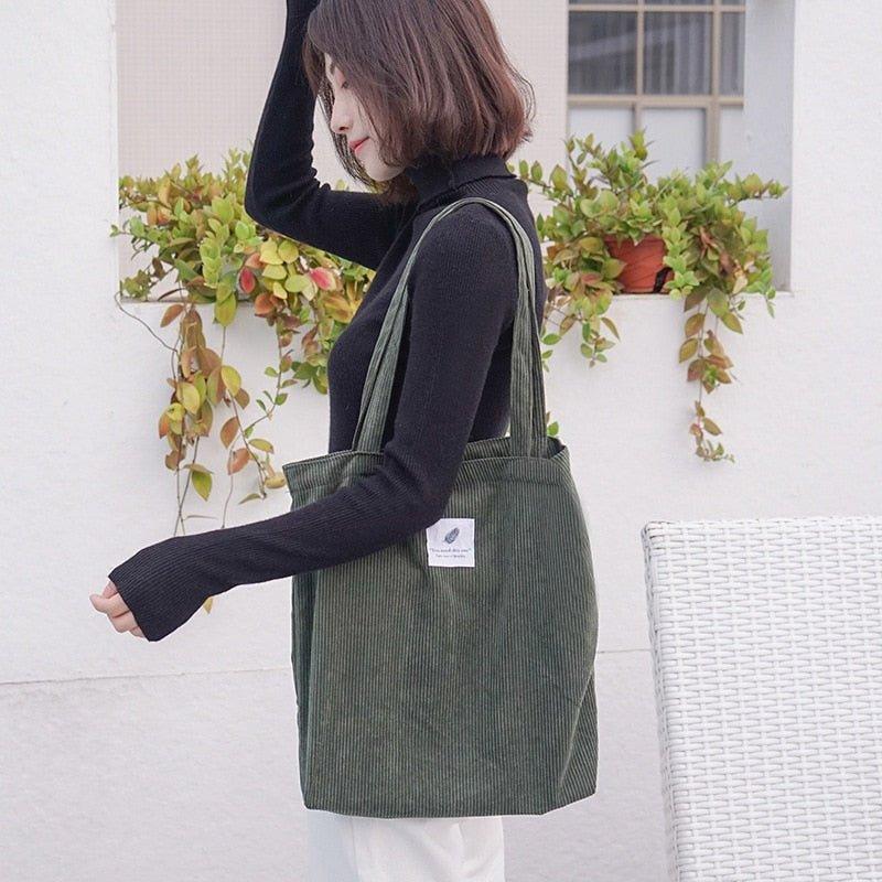 Sustainable Corduroy Tote Bag - EcoStuff