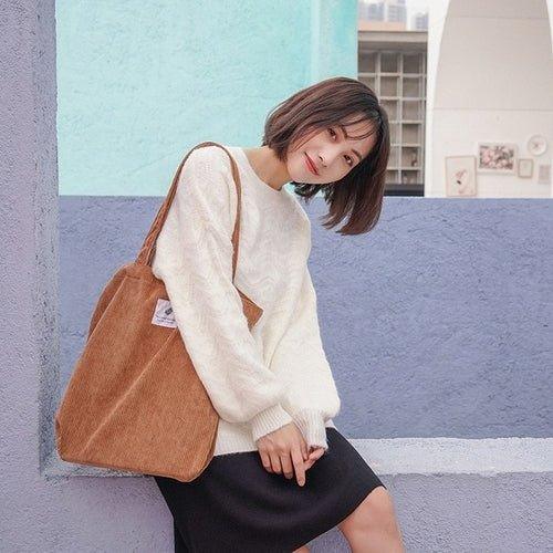 Sustainable Corduroy Tote Bag - EcoStuff