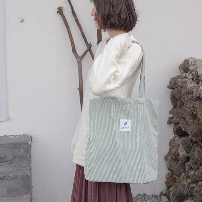Sustainable Corduroy Tote Bag - EcoStuff