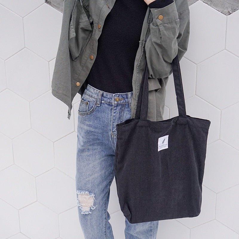 Sustainable Corduroy Tote Bag - EcoStuff