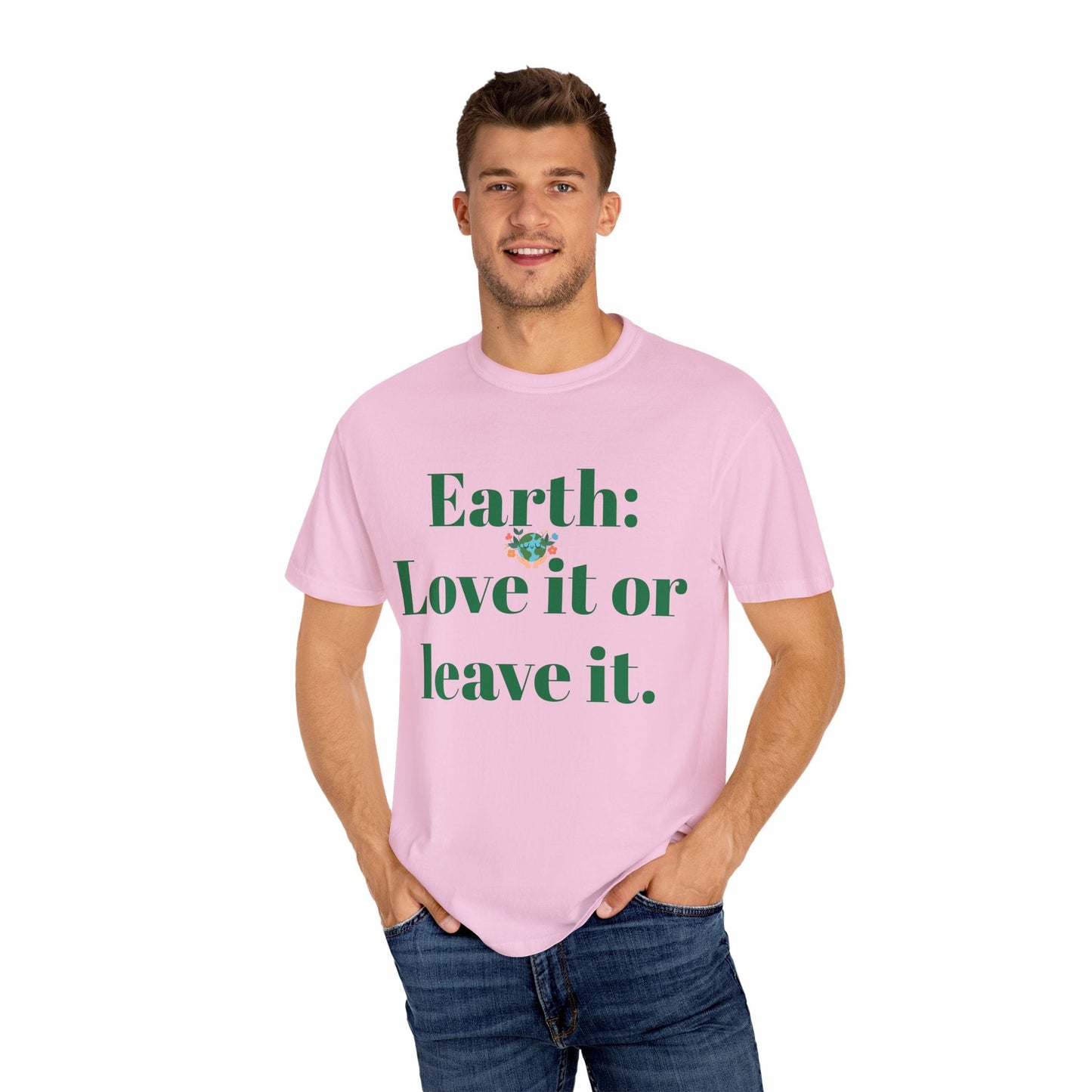 Earth Love Unisex Garment-Dyed T-Shirt - Eco-Friendly Tee - EcoStuff