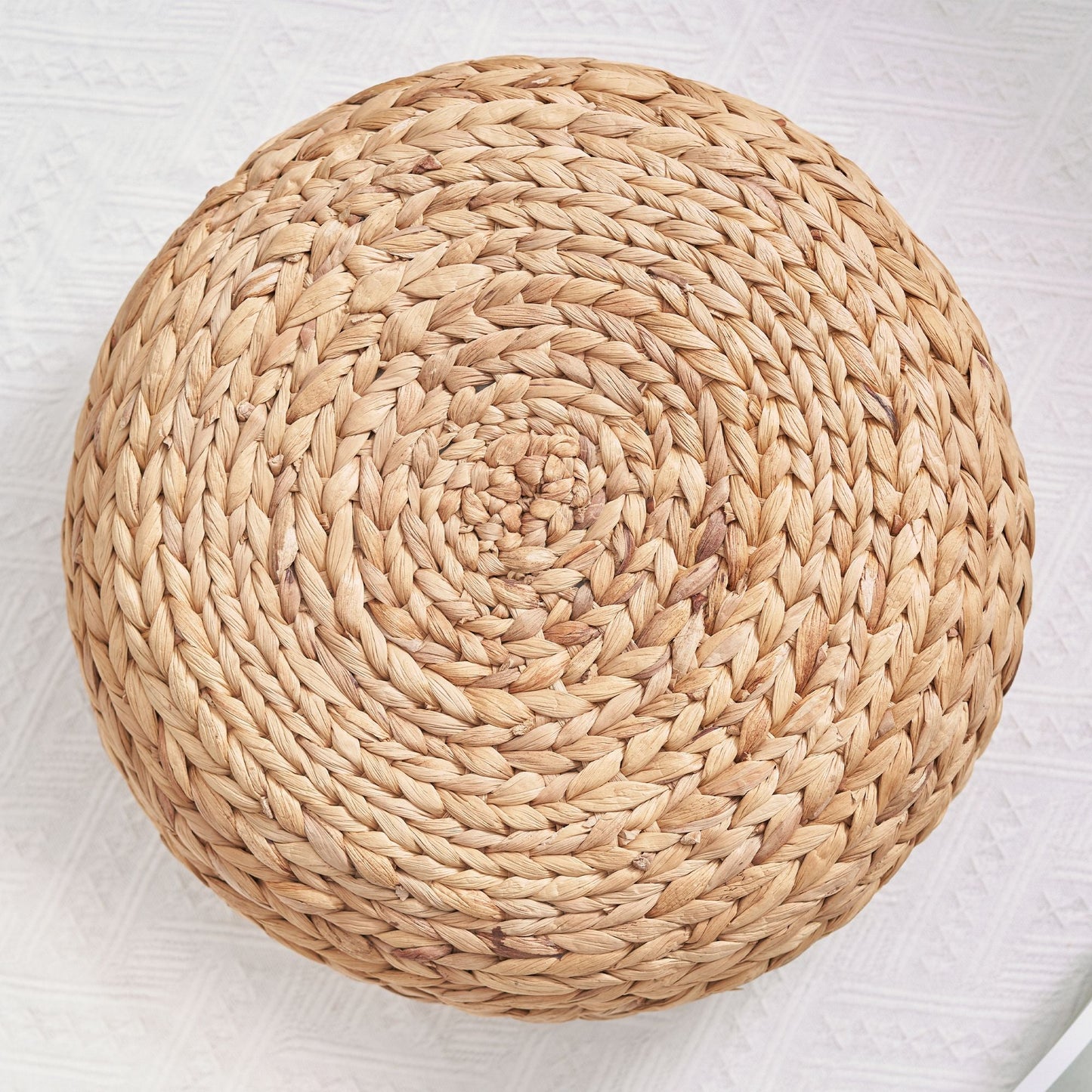 Water Hyacinth Woven Tatami Floor Cushion - 16" x 16" x 6" - Natural Brown - EcoStuff