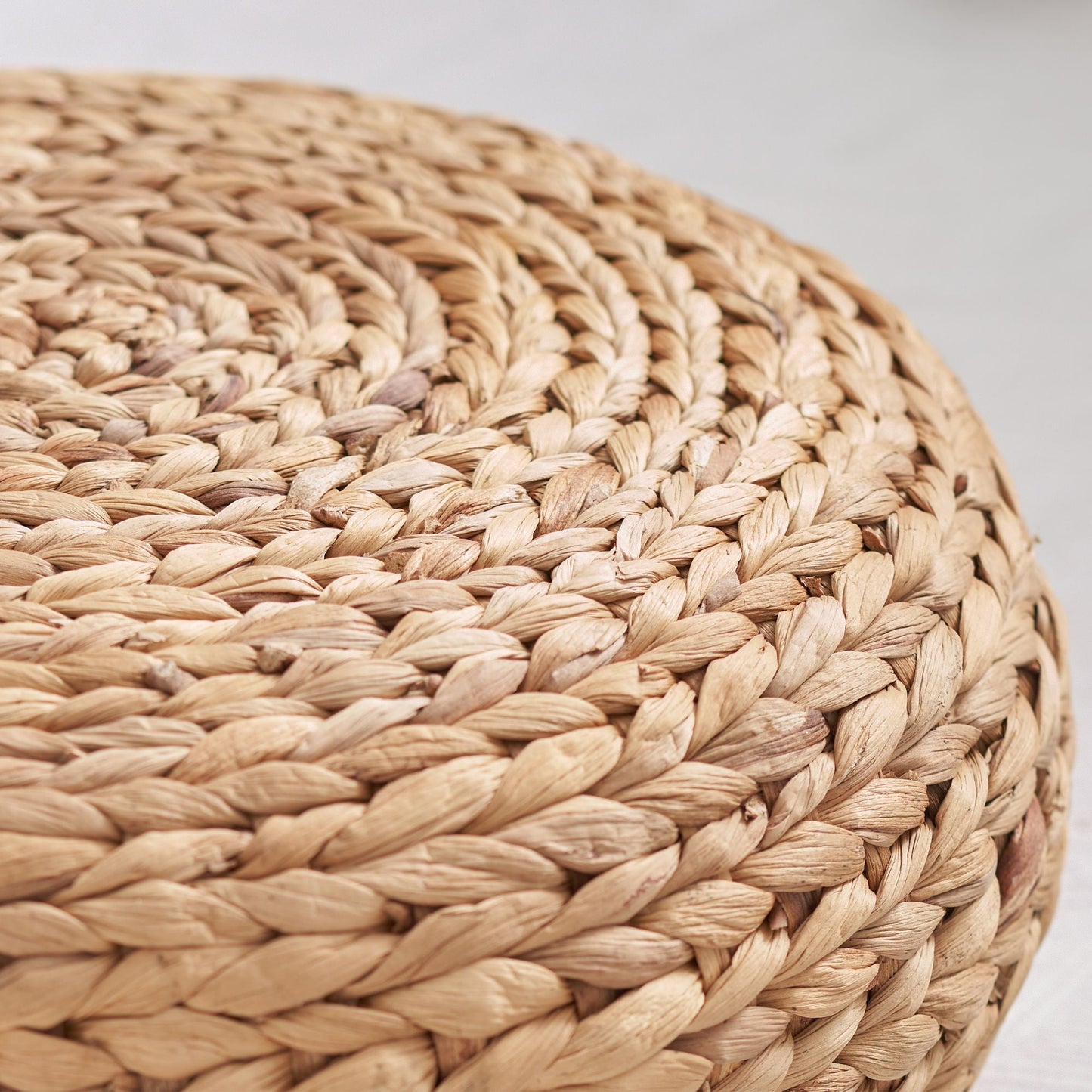 Water Hyacinth Woven Tatami Floor Cushion - 16" x 16" x 6" - Natural Brown - EcoStuff