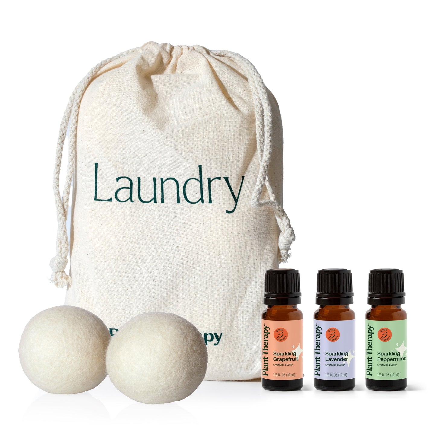 Wool Dryer Balls 6 Pack and Sparkling Laundry Blend 3 Pack - EcoStuff