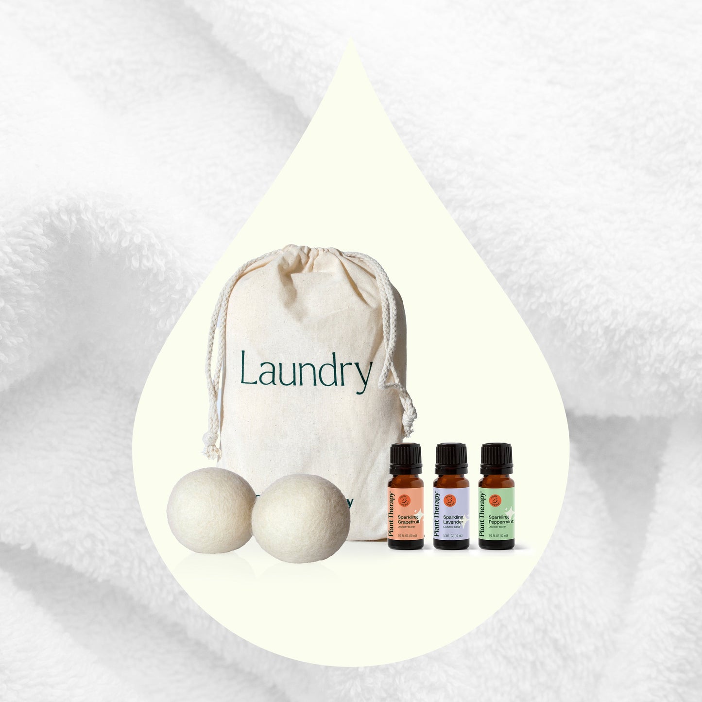 Wool Dryer Balls 6 Pack and Sparkling Laundry Blend 3 Pack - EcoStuff