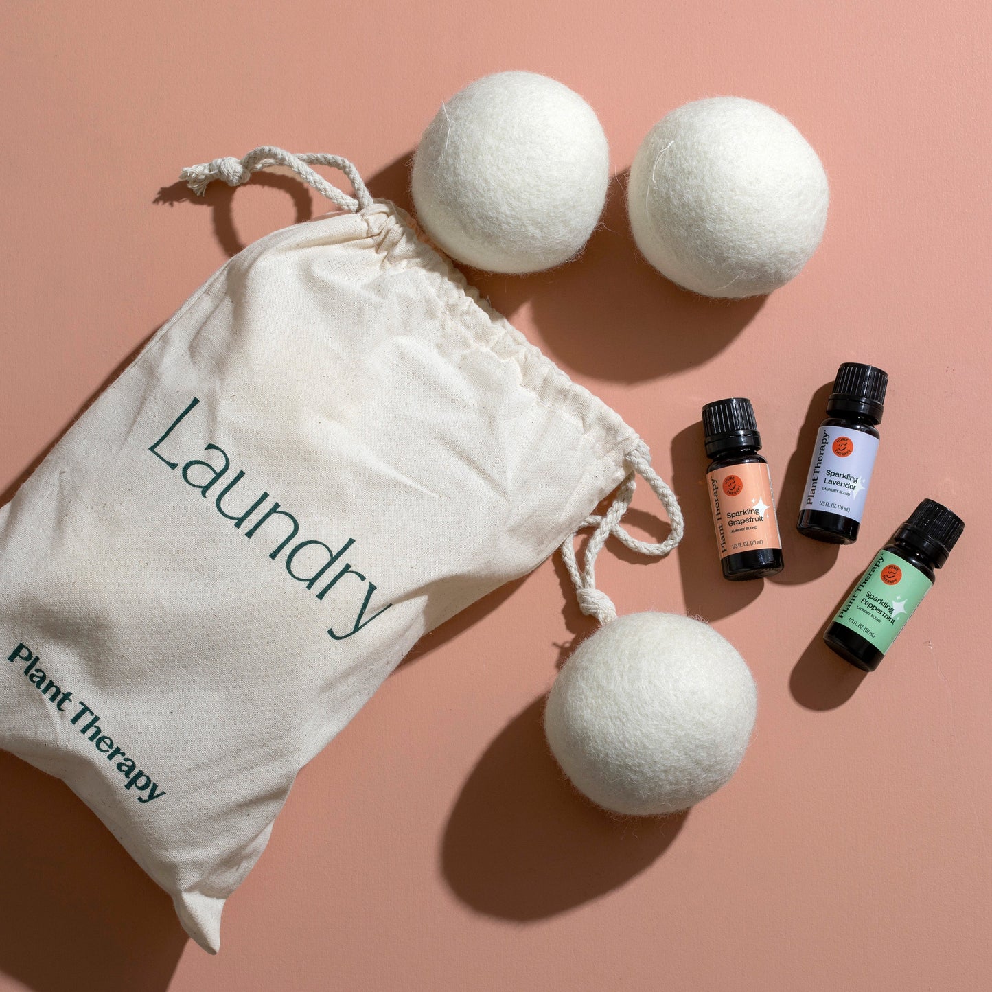 Wool Dryer Balls 6 Pack and Sparkling Laundry Blend 3 Pack - EcoStuff