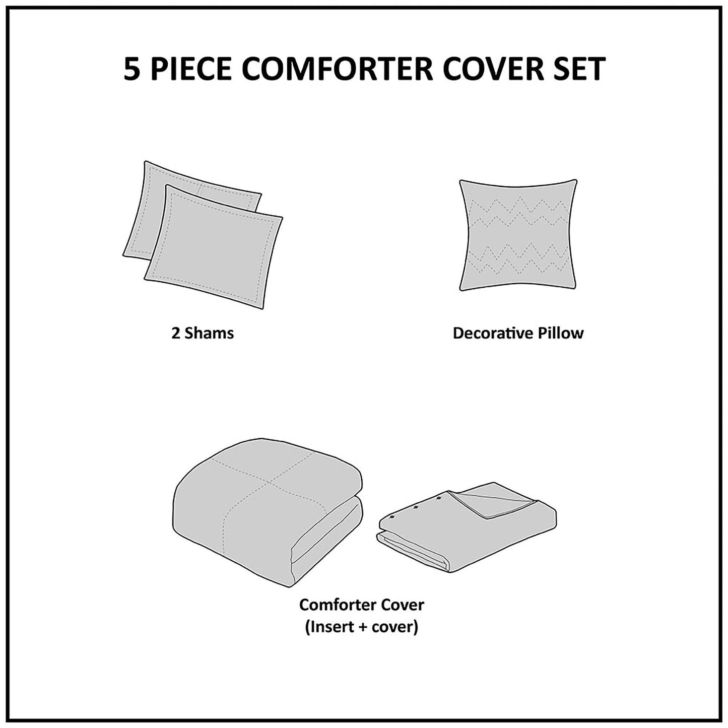 5 Piece Organic Cotton Comforter Cover Set w/removable insert Natural King/Cal King - EcoStuff