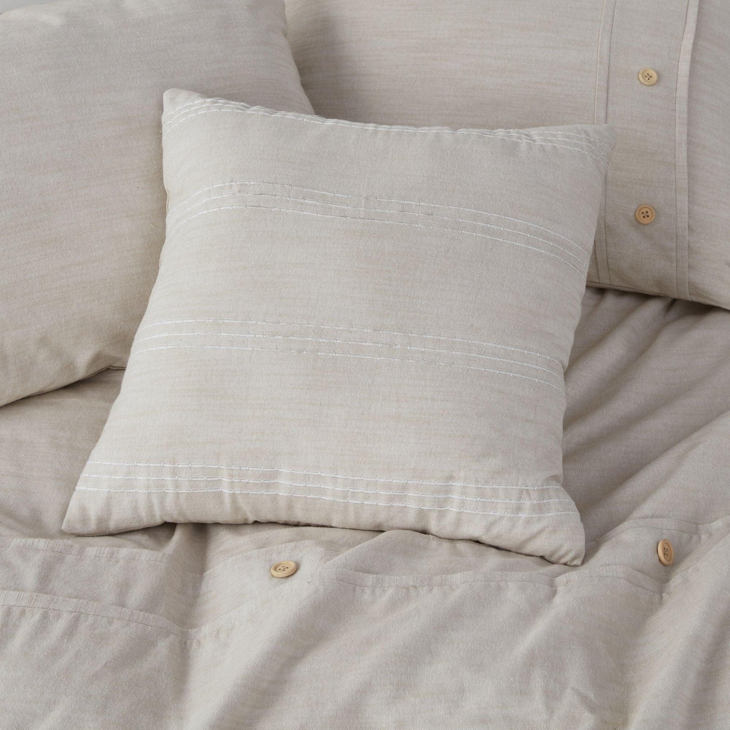 5 Piece Organic Cotton Comforter Cover Set w/removable insert Natural King/Cal King - EcoStuff