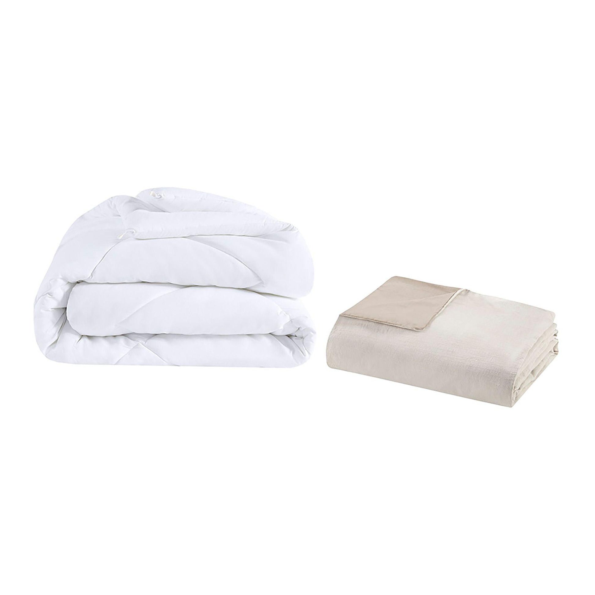 5 Piece Organic Cotton Comforter Cover Set w/removable insert Natural King/Cal King - EcoStuff