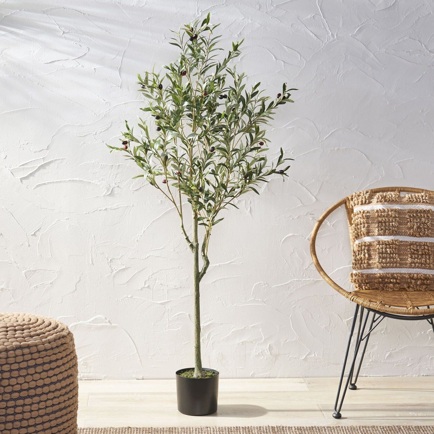 59 Inch Large Artificial Olive Tree Plant - EcoStuff