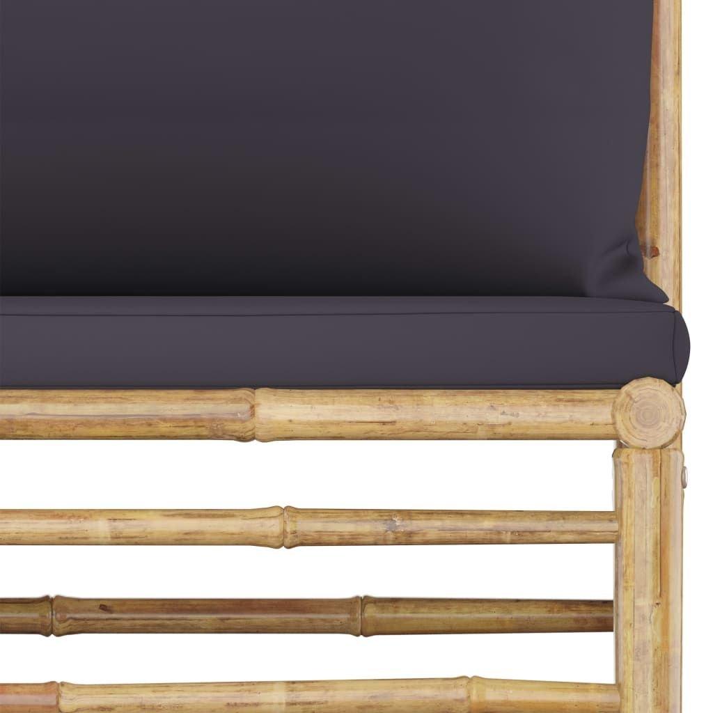 6 Piece Patio Lounge Set with Dark Gray Cushions Bamboo - EcoStuff