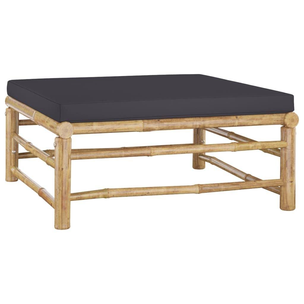 6 Piece Patio Lounge Set with Dark Gray Cushions Bamboo - EcoStuff