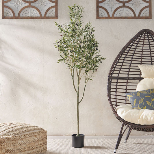 71 Inch Artificial Olive Tree Plant - EcoStuff