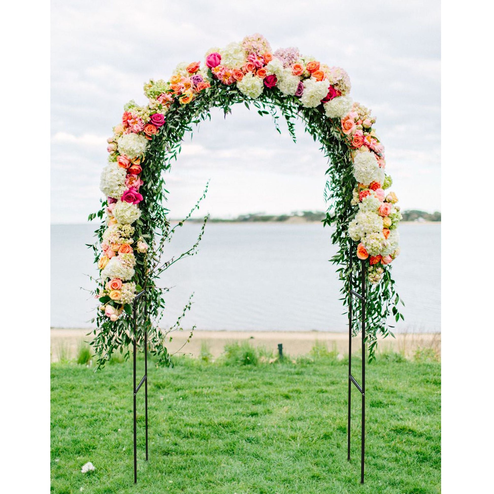 78"H x 45"W Metal Garden Arch Trellis - EcoStuff