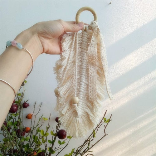 Macrame Feather Wall Decor