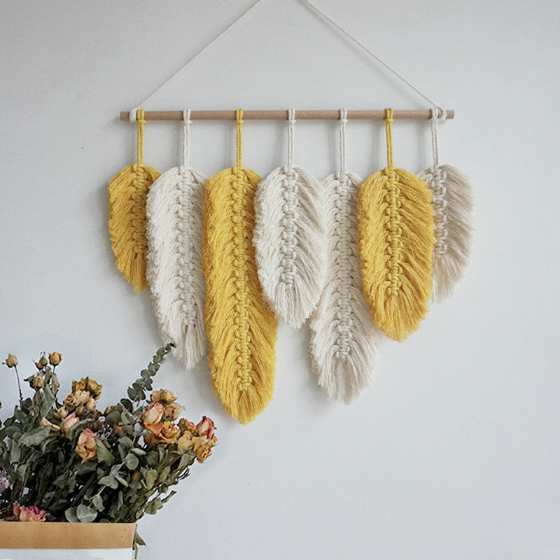 Macrame Feather Wall Decor