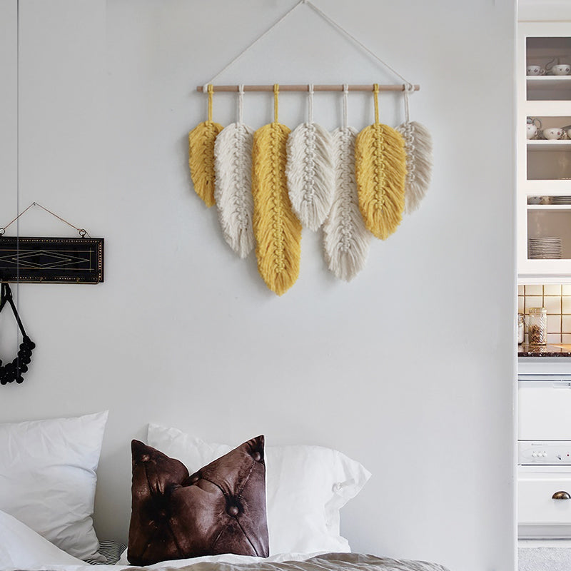 Macrame Feather Wall Decor