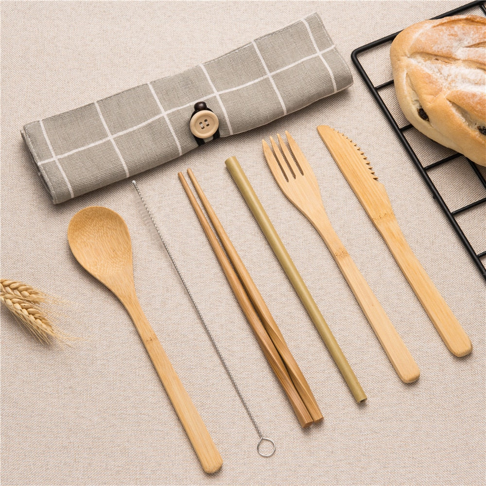 Bamboo Traveling Cutlery Set