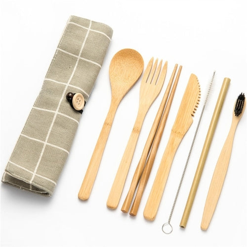 Bamboo Traveling Cutlery Set