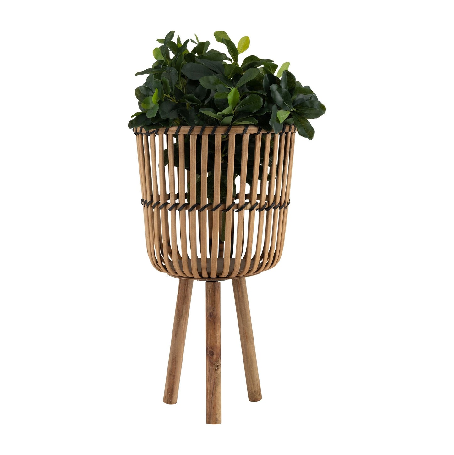 Bamboo Footed Planters Set of Three 11/13/15", NATURAL - EcoStuff