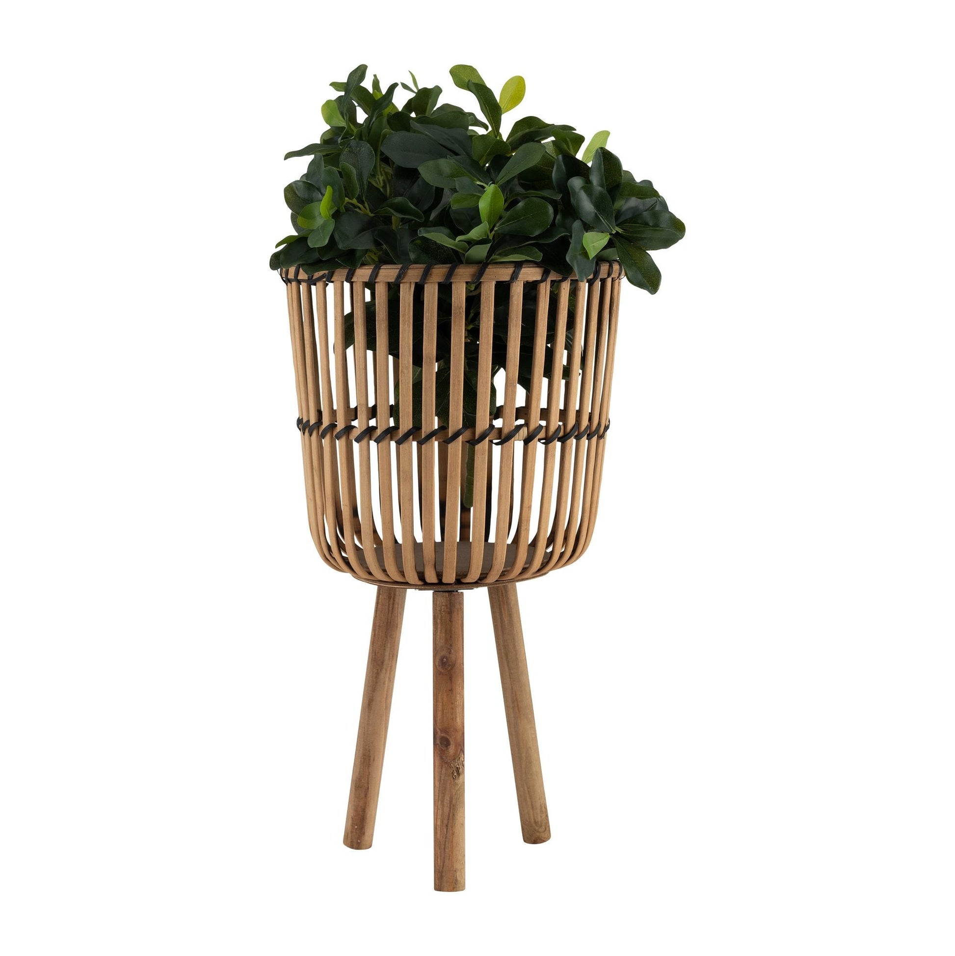 Bamboo Footed Planters Set of Three 11/13/15", NATURAL - EcoStuff