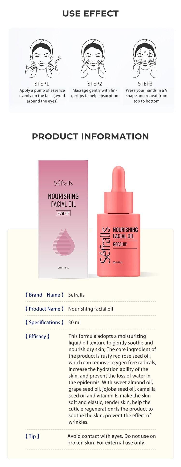 Organic Rosehip Oil for Face - Organic Cold Pressed Rose Hip Oil for Skin and Body Care - Sefralls Rosehip Facial Essence Oil, Rosehip Seed Facial Oil for Gua Sha Massage - EcoStuff