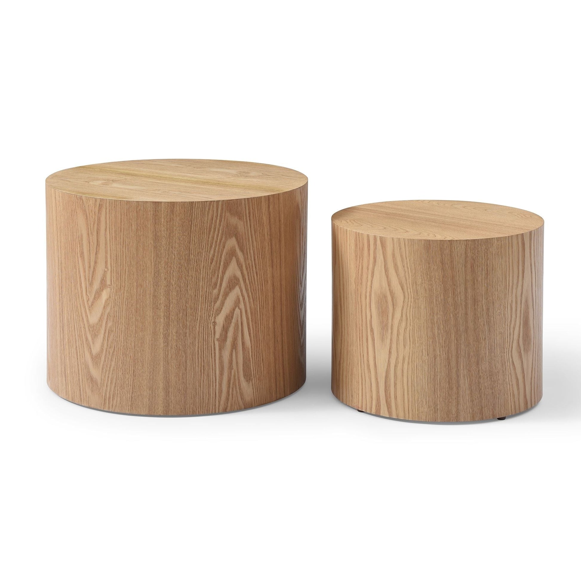 Round Coffee Table Set of Two NATURAL - EcoStuff