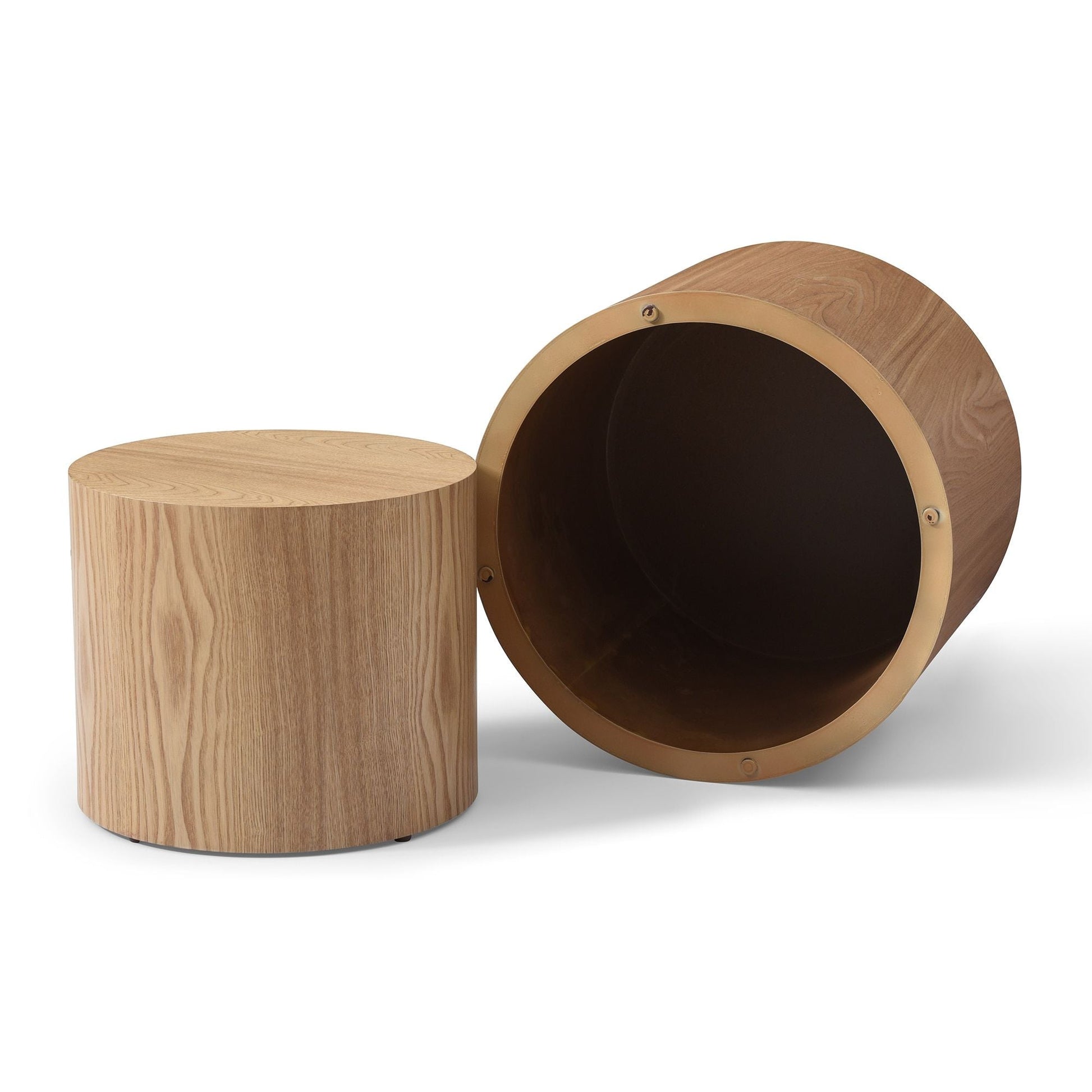 Round Coffee Table Set of Two NATURAL - EcoStuff