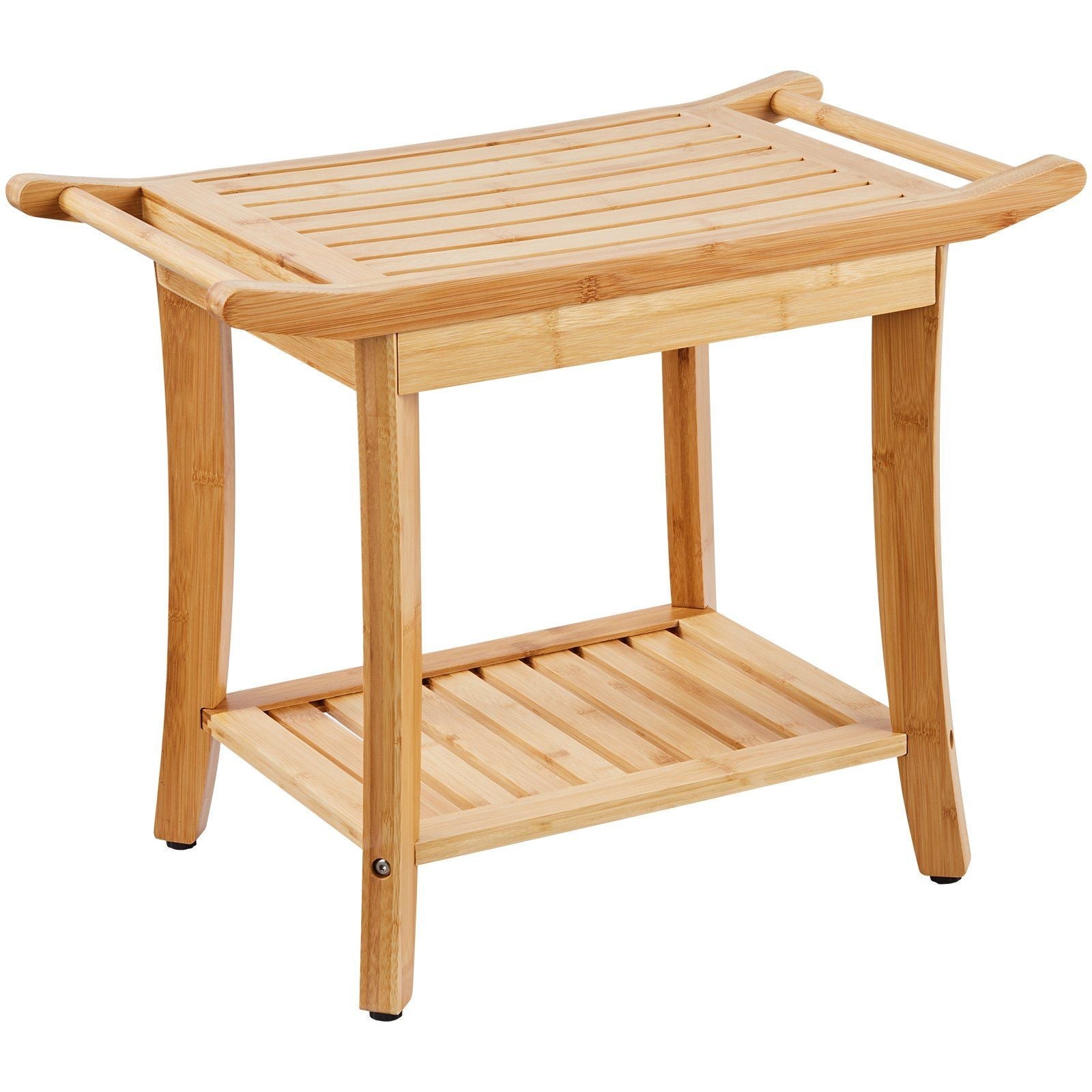 VEVOR Bamboo Shower Bench 24 x 13.8 x 18.9 in Shower Stool Chair for Bathroom - EcoStuff
