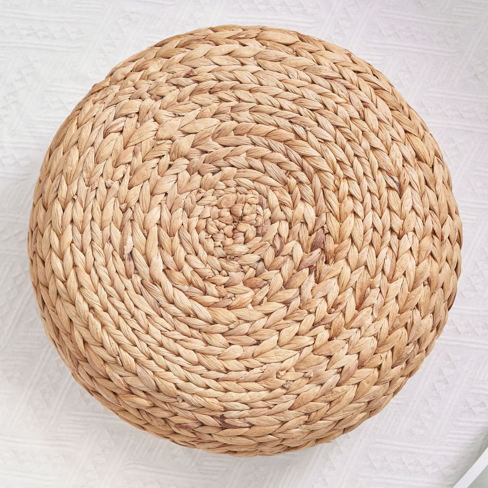 Water Hyacinth Woven Tatami Floor Cushion - 16" x 16" x 6" - Natural Brown - EcoStuff