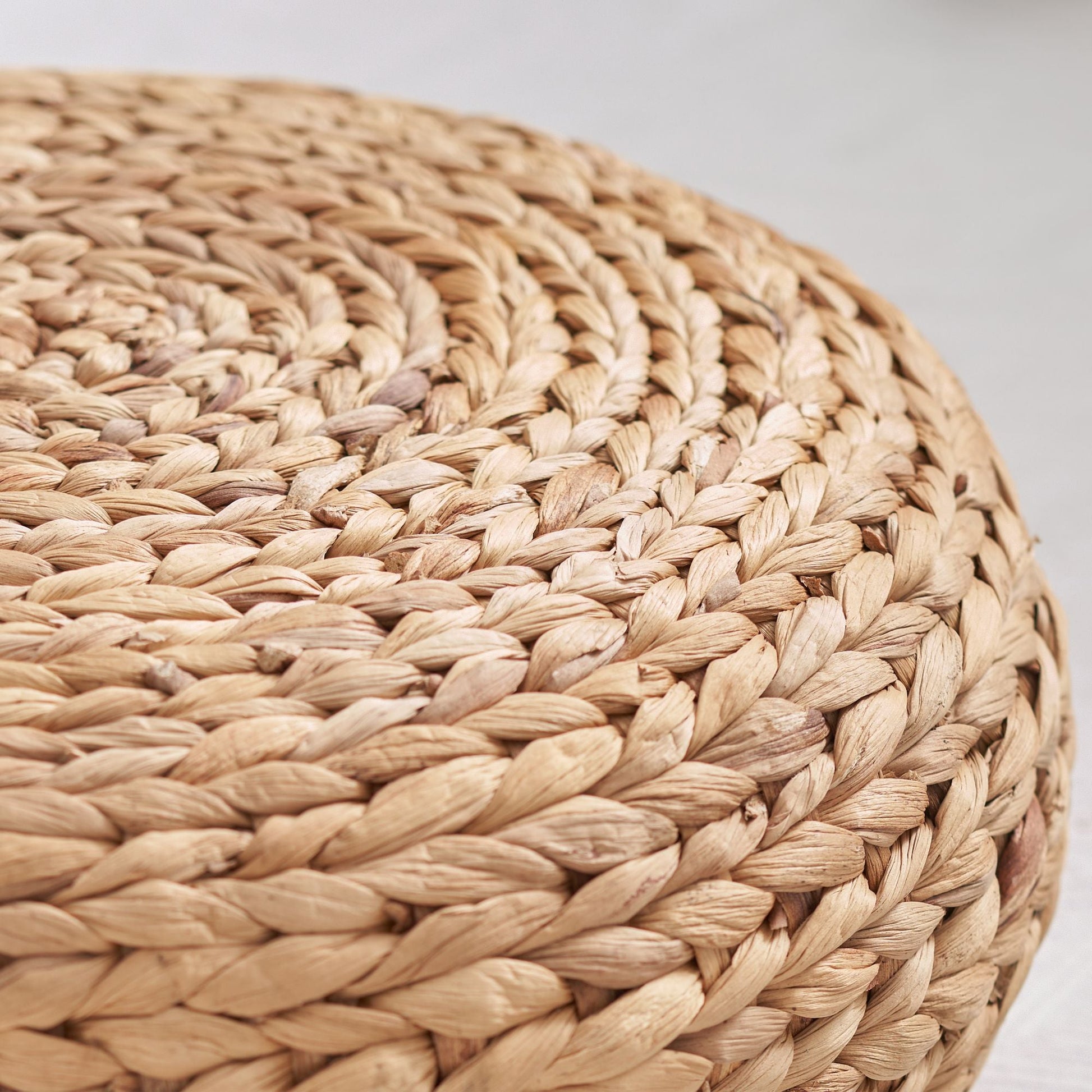 Water Hyacinth Woven Tatami Floor Cushion - 16" x 16" x 6" - Natural Brown - EcoStuff