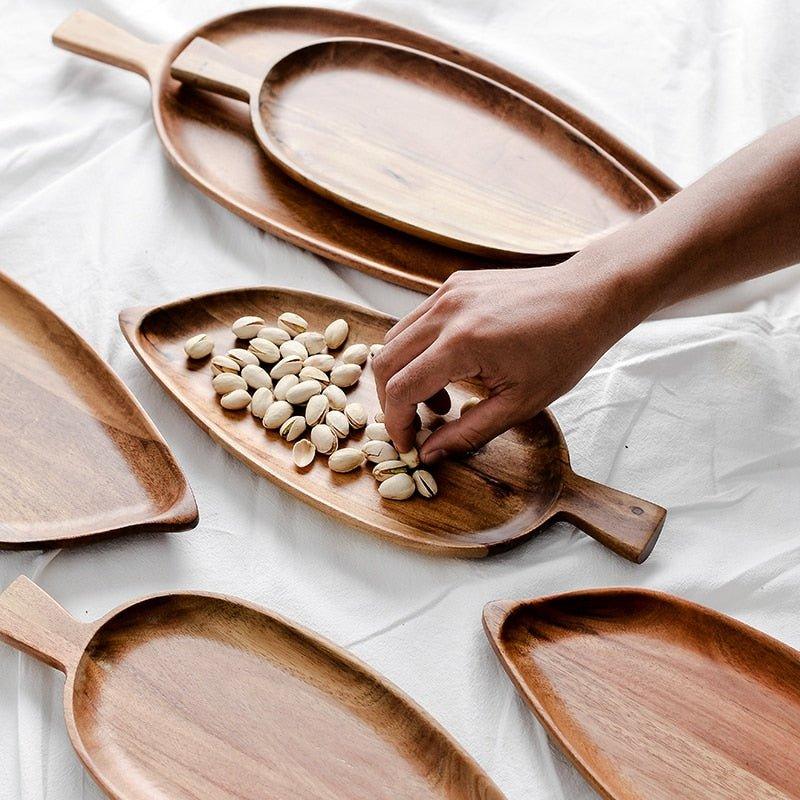 Wooden Leaf Platter Kitchen Sustainable Plates - EcoStuff